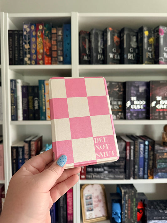 Defnotsmut Checkered Clear Back Kindle Case