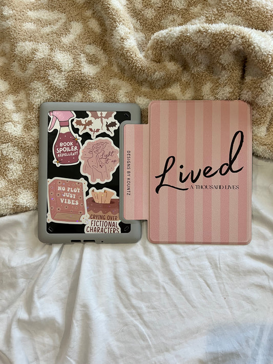Pink Lived A Thousand Lives Kindle Case (11th Gen Paperwhite)