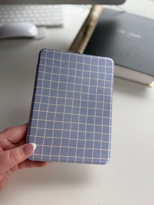 Blue Square Clear Back Kindle Case